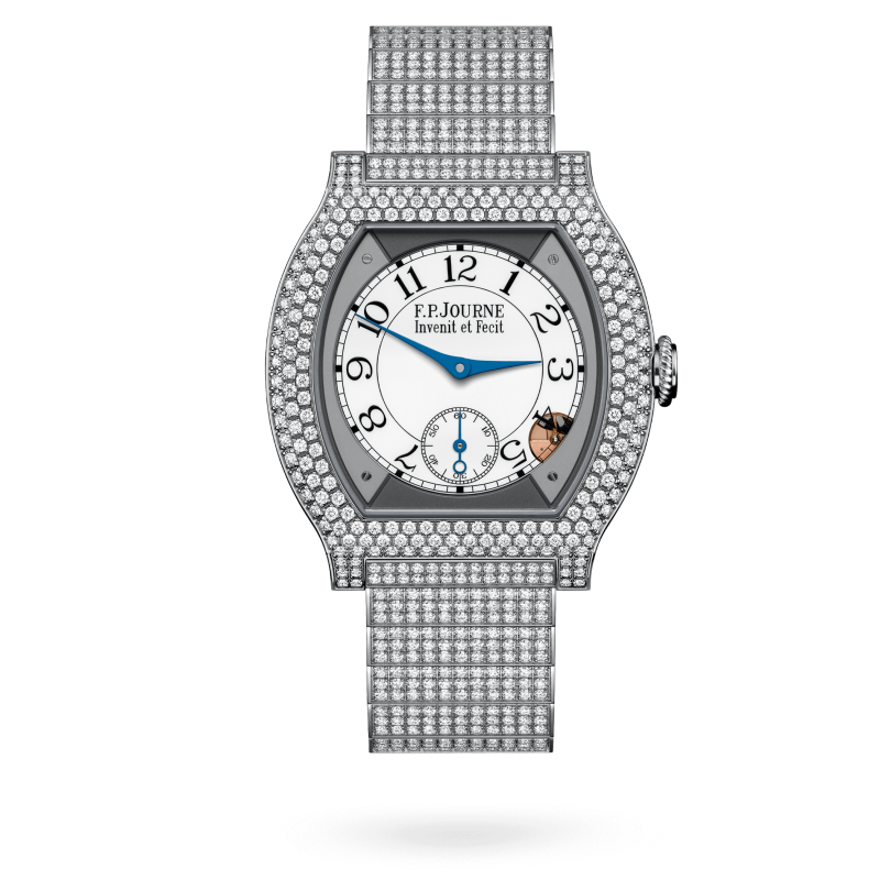elegante 40 mm Titanium with 12 rows of diamonds and set bracelet Calibre 1210